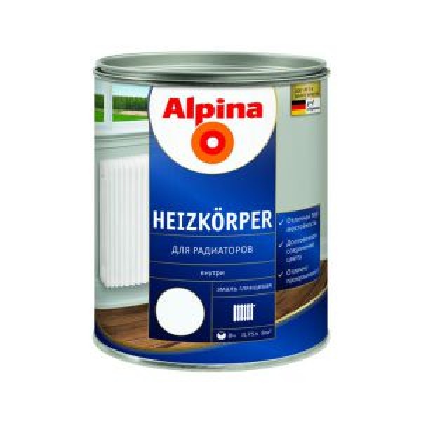 Эмаль Alpina Для радиаторов, 0.75л купить с доставкой