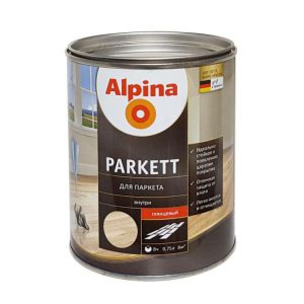 Лак Alpina Parkett Для паркета, 0.75л купить с доставкой