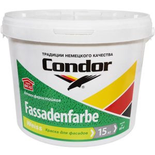 Краска Condor Fassadenfarbe Weiss, 10л купить с доставкой