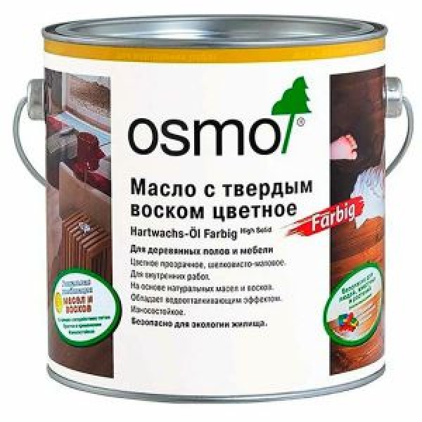 Osmo Масло с твердым воском для пола Farbig, 2.5л купить с доставкой